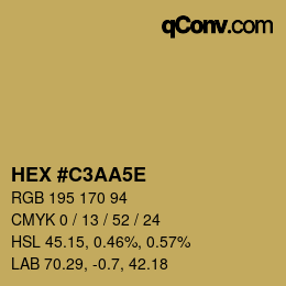カラーコード: HEX #C3AA5E | qconv.com