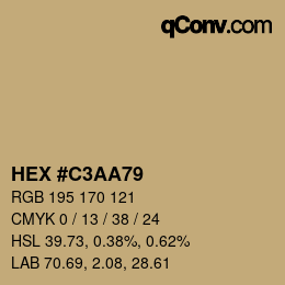 Color code: HEX #C3AA79 | qconv.com