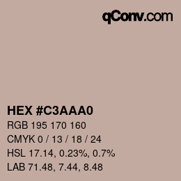 Código de color: HEX #C3AAA0 | qconv.com
