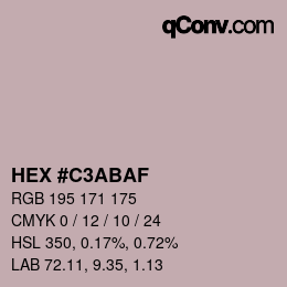Color code: HEX #C3ABAF | qconv.com