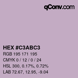 Color code: HEX #C3ABC3 | qconv.com