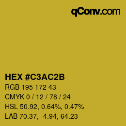 Color code: HEX #C3AC2B | qconv.com