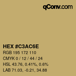 Color code: HEX #C3AC6E | qconv.com