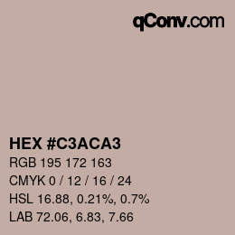 カラーコード: HEX #C3ACA3 | qconv.com