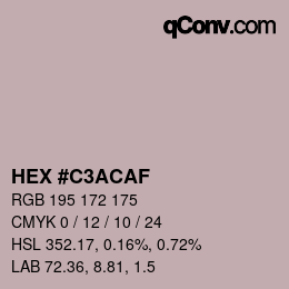 Código de color: HEX #C3ACAF | qconv.com