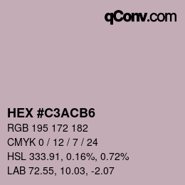 颜色代码: HEX #C3ACB6 | qconv.com