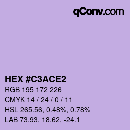 Color code: HEX #C3ACE2 | qconv.com