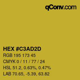 カラーコード: HEX #C3AD2D | qconv.com