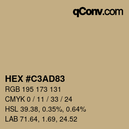 Farbcode: HEX #C3AD83 | qconv.com