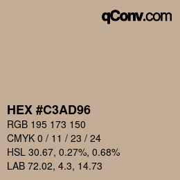 カラーコード: HEX #C3AD96 | qconv.com