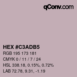 颜色代码: HEX #C3ADB5 | qconv.com