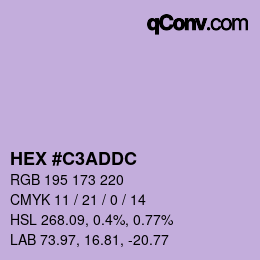 Farbcode: HEX #C3ADDC | qconv.com
