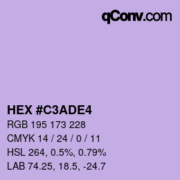 Color code: HEX #C3ADE4 | qconv.com
