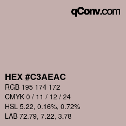 颜色代码: HEX #C3AEAC | qconv.com