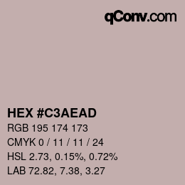 Color code: HEX #C3AEAD | qconv.com