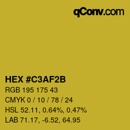 Color code: HEX #C3AF2B | qconv.com