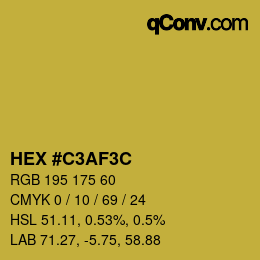 Color code: HEX #C3AF3C | qconv.com