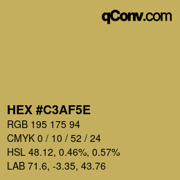 Código de color: HEX #C3AF5E | qconv.com