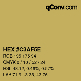 カラーコード: HEX #C3AF5E | qconv.com