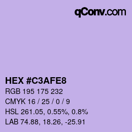 Color code: HEX #C3AFE8 | qconv.com