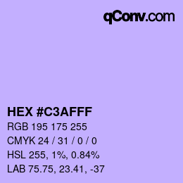 Color code: HEX #C3AFFF | qconv.com