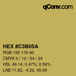 カラーコード: HEX #C3B05A | qconv.com