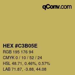 Color code: HEX #C3B05E | qconv.com