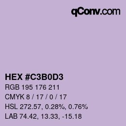 Color code: HEX #C3B0D3 | qconv.com