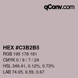 颜色代码: HEX #C3B2B5 | qconv.com