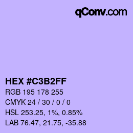 Color code: HEX #C3B2FF | qconv.com