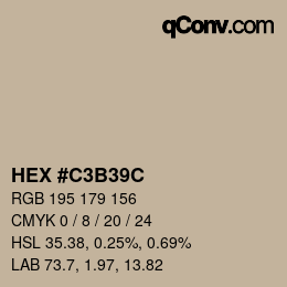 Farbcode: HEX #C3B39C | qconv.com