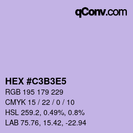 Código de color: HEX #C3B3E5 | qconv.com