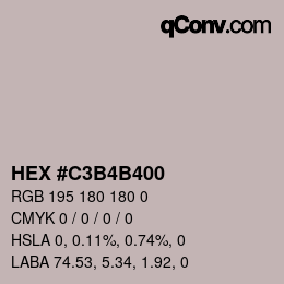 Code couleur: HEX #C3B4B400 | qconv.com