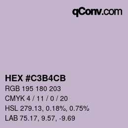 Color code: HEX #C3B4CB | qconv.com