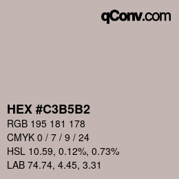 颜色代码: HEX #C3B5B2 | qconv.com