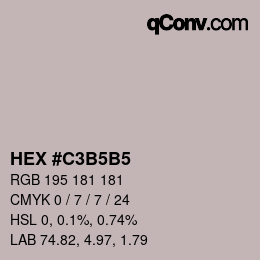 カラーコード: HEX #C3B5B5 | qconv.com