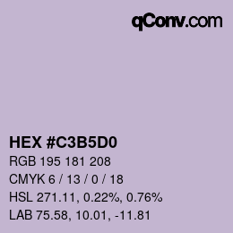 Color code: HEX #C3B5D0 | qconv.com