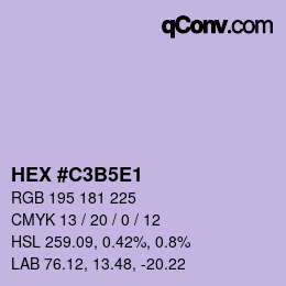 Color code: HEX #C3B5E1 | qconv.com