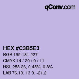 Farbcode: HEX #C3B5E3 | qconv.com