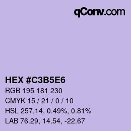 カラーコード: HEX #C3B5E6 | qconv.com