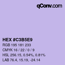 カラーコード: HEX #C3B5E9 | qconv.com