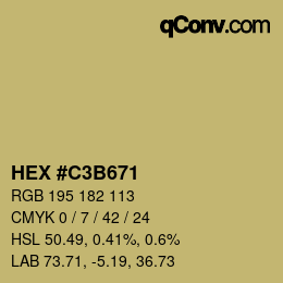 Color code: HEX #C3B671 | qconv.com