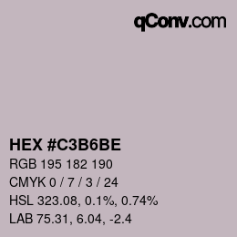 颜色代码: HEX #C3B6BE | qconv.com