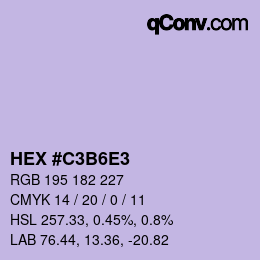 Color code: HEX #C3B6E3 | qconv.com