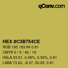 Farbcode: HEX #C3B754CE | qconv.com