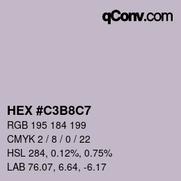 Color code: HEX #C3B8C7 | qconv.com
