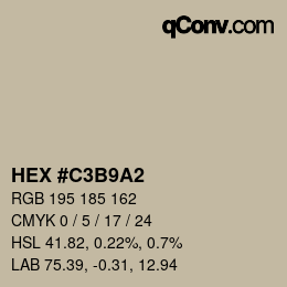 カラーコード: HEX #C3B9A2 | qconv.com