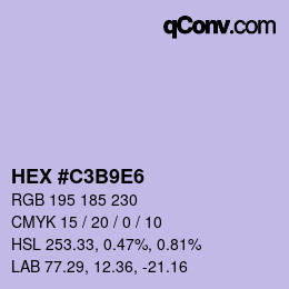 颜色代码: HEX #C3B9E6 | qconv.com