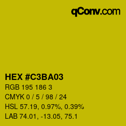 Color code: HEX #C3BA03 | qconv.com