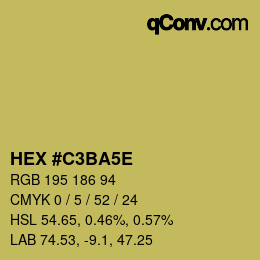 カラーコード: HEX #C3BA5E | qconv.com